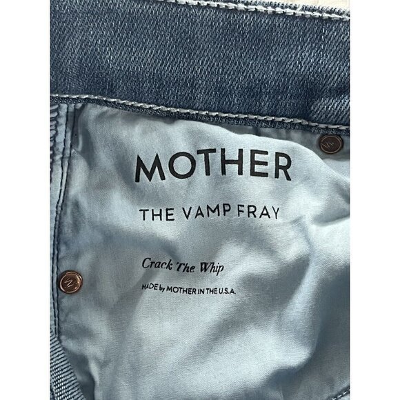 Mother Jeans Women's Sz 24 The Vamp Fray  Crack The Whip Raw Hem Denim Jeans - Picture 5 of 11